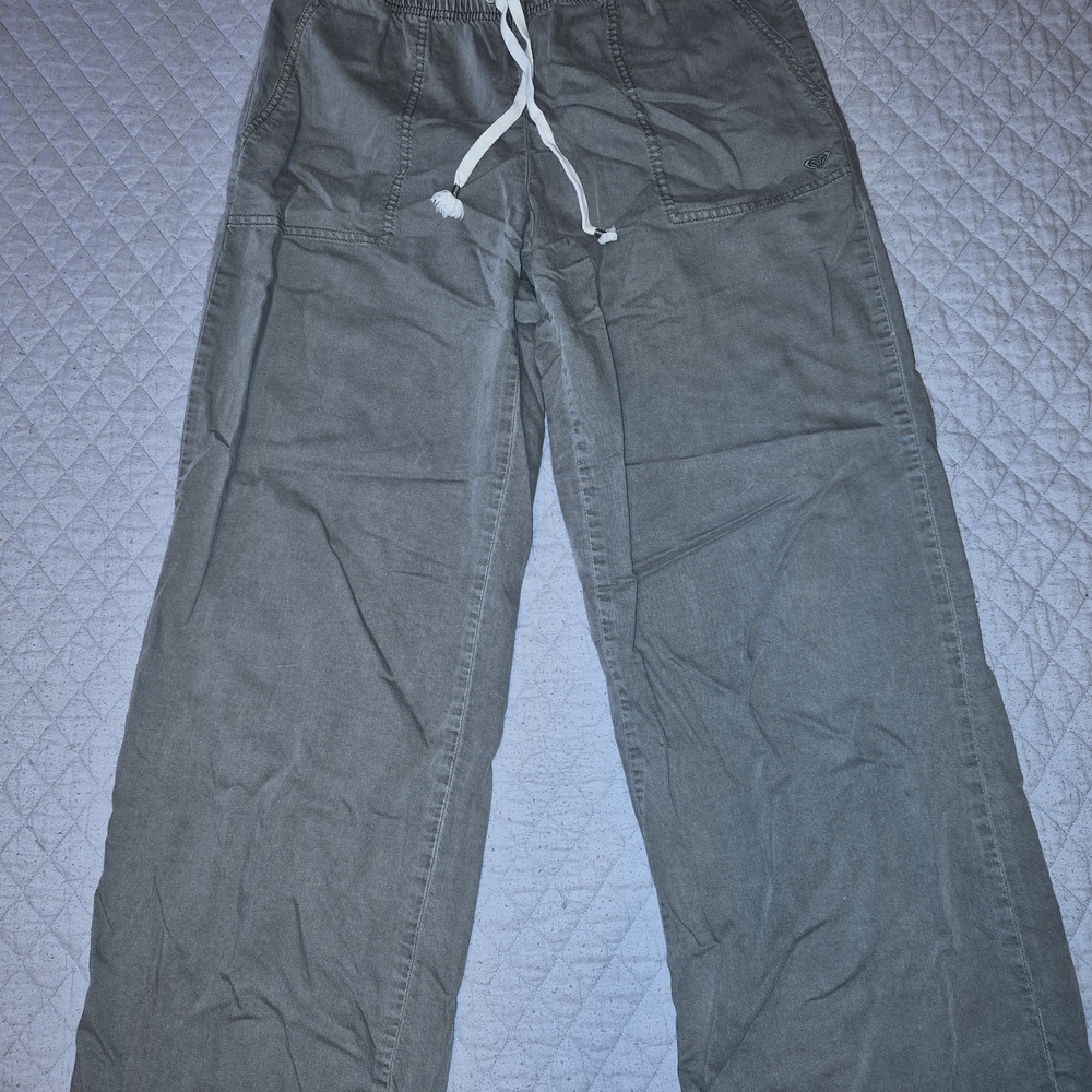 Roxy Light Gray Drawstring Pants - image 1